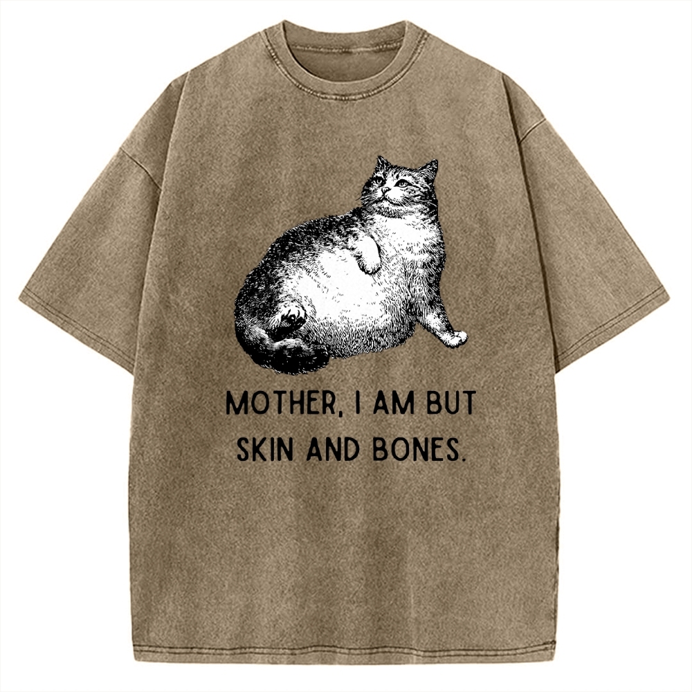 Skin & Bones Cat Vintage Washed T-shirt