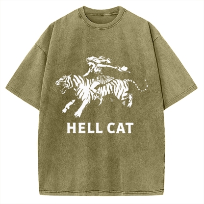 Vintage Cowgirl Hell Cat Vintage Washed T-shirt