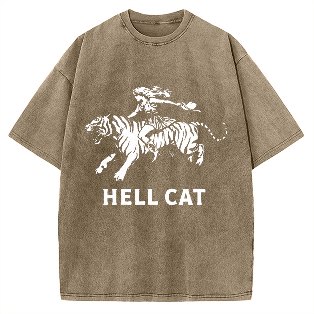 Vintage Cowgirl Hell Cat Vintage Washed T-shirt