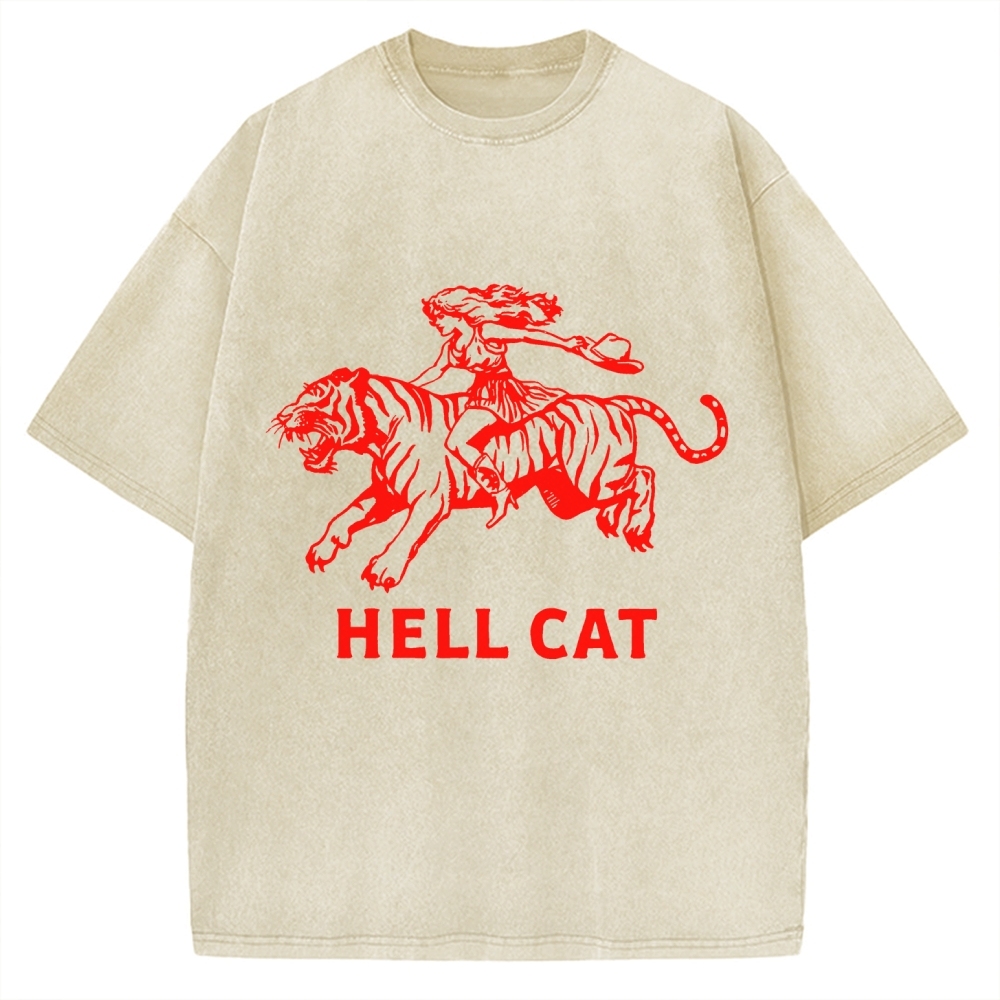 Vintage Cowgirl Hell Cat Vintage Washed T-shirt