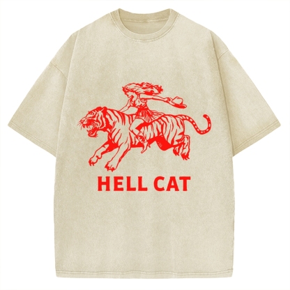 Vintage Cowgirl Hell Cat Vintage Washed T-shirt