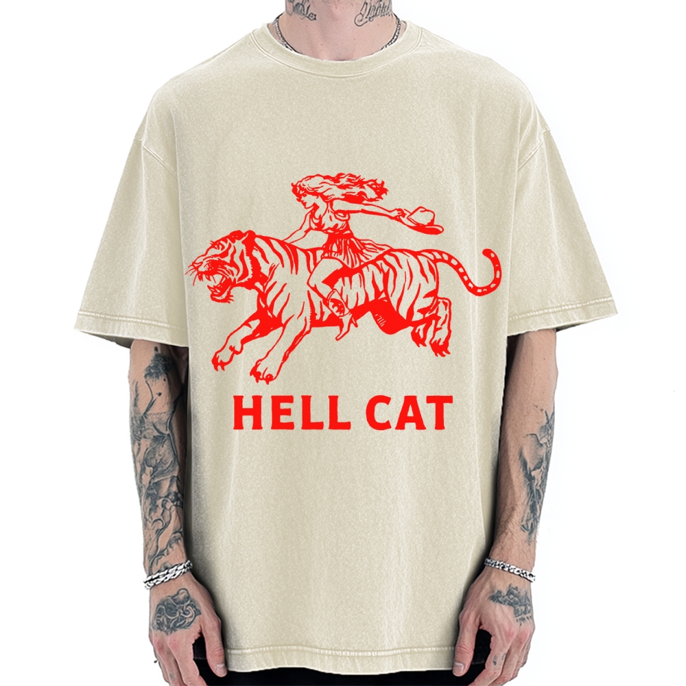 Vintage Cowgirl Hell Cat Vintage Washed T-shirt