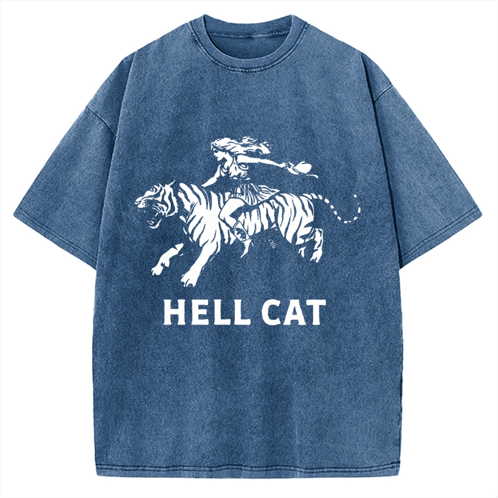 Vintage Cowgirl Hell Cat Vintage Washed T-shirt