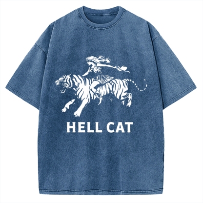 Vintage Cowgirl Hell Cat Vintage Washed T-shirt