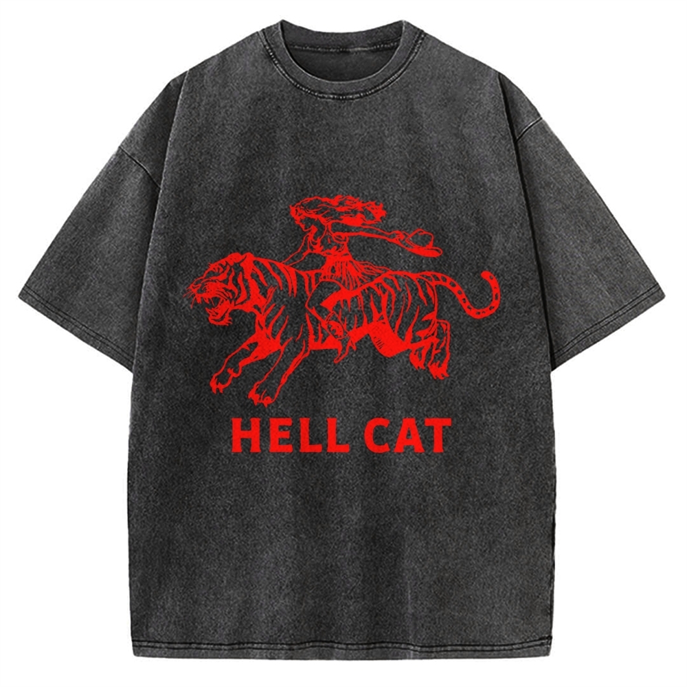 Vintage Cowgirl Hell Cat Vintage Washed T-shirt