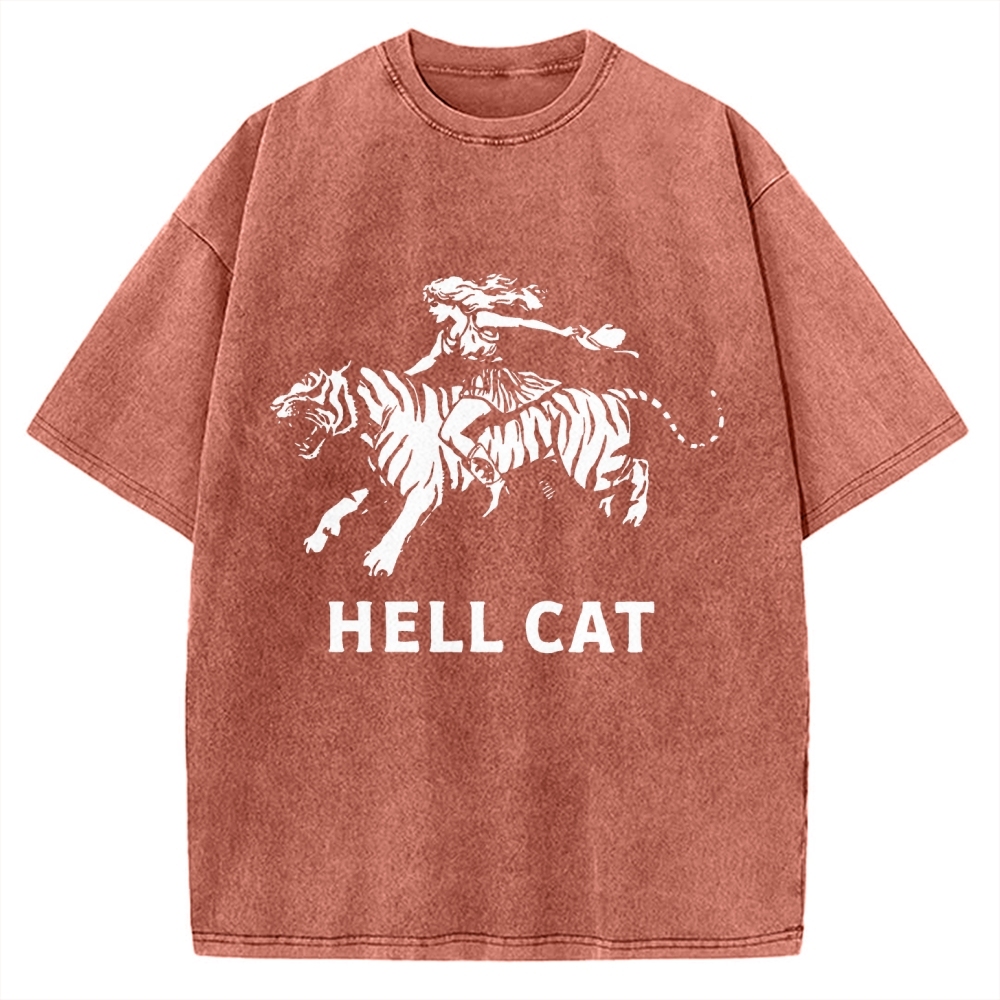Vintage Cowgirl Hell Cat Vintage Washed T-shirt