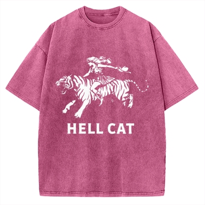 Vintage Cowgirl Hell Cat Vintage Washed T-shirt