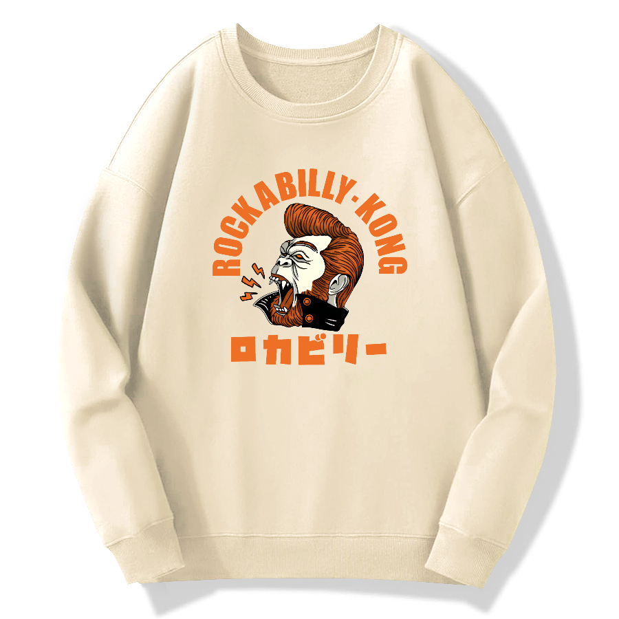 Rock and roll King Kong Cotton Pullover Sweatshirt