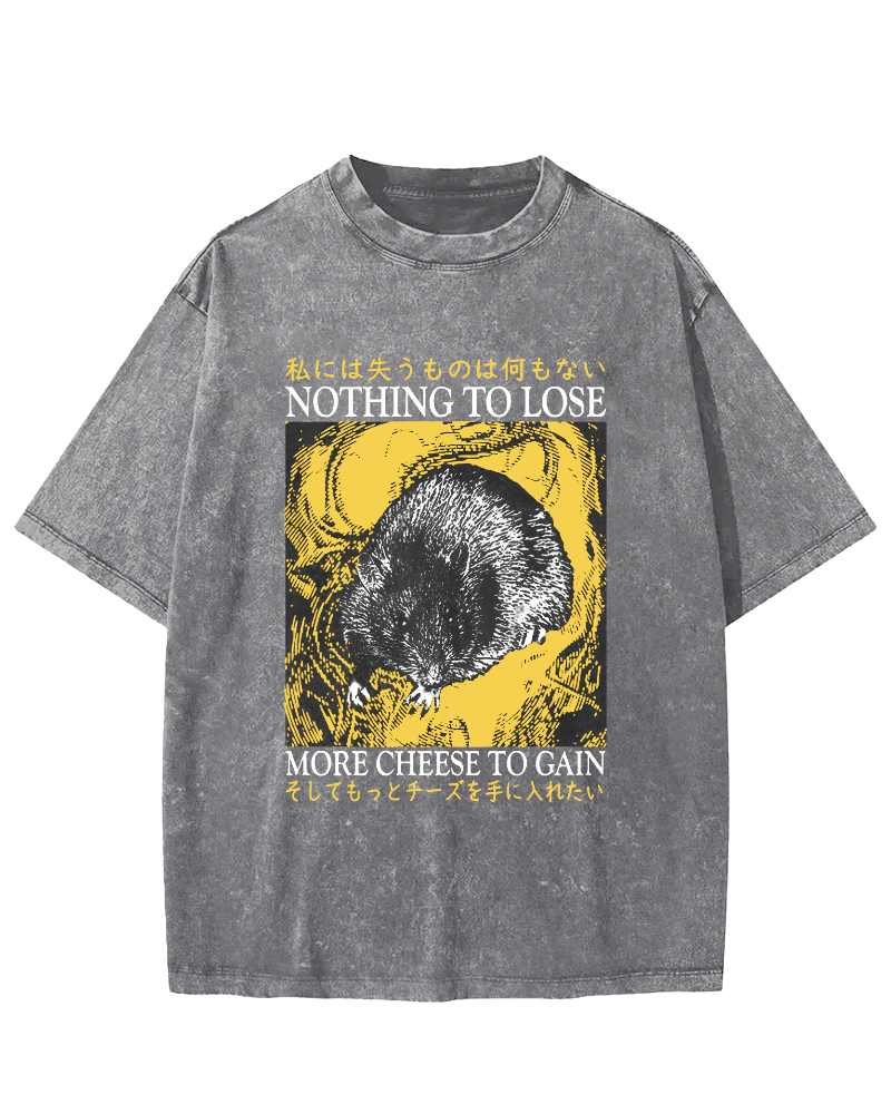 Mouse Pattern Japanese Style Vintage Distressed T-shirt-Zazasy