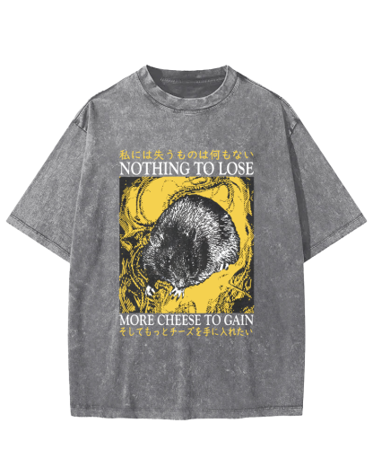 Mouse Pattern Japanese Style Vintage Distressed T-shirt-Zazasy