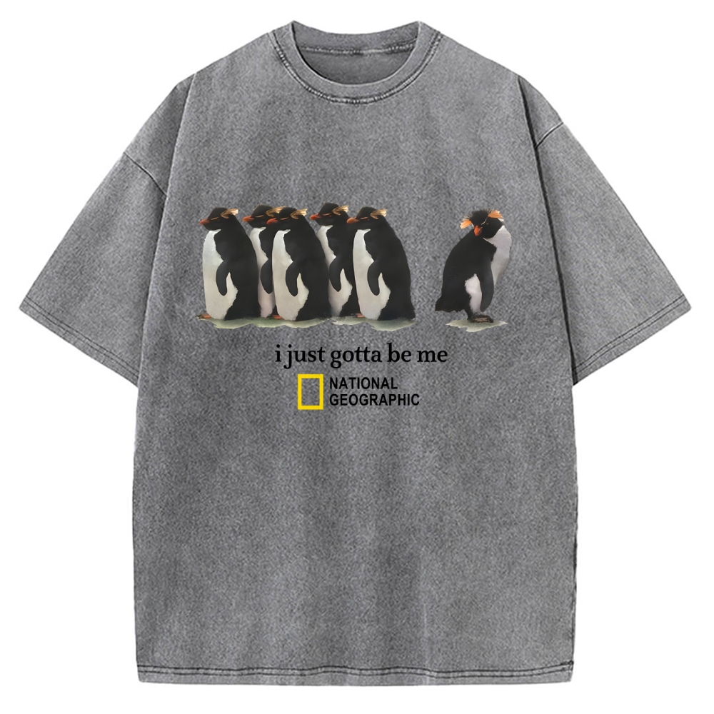 I Just Gotta Be Me Penguins Vintage Washed T-shirt