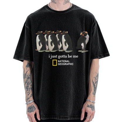 I Just Gotta Be Me Penguins Vintage Washed T-shirt
