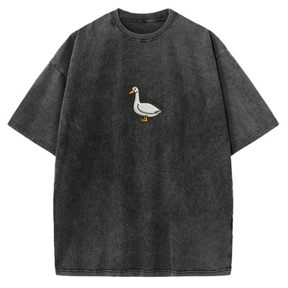 Embroidered Silly Goose Vintage Washed T-shirt