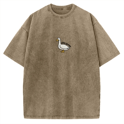 Embroidered Silly Goose Vintage Washed T-shirt