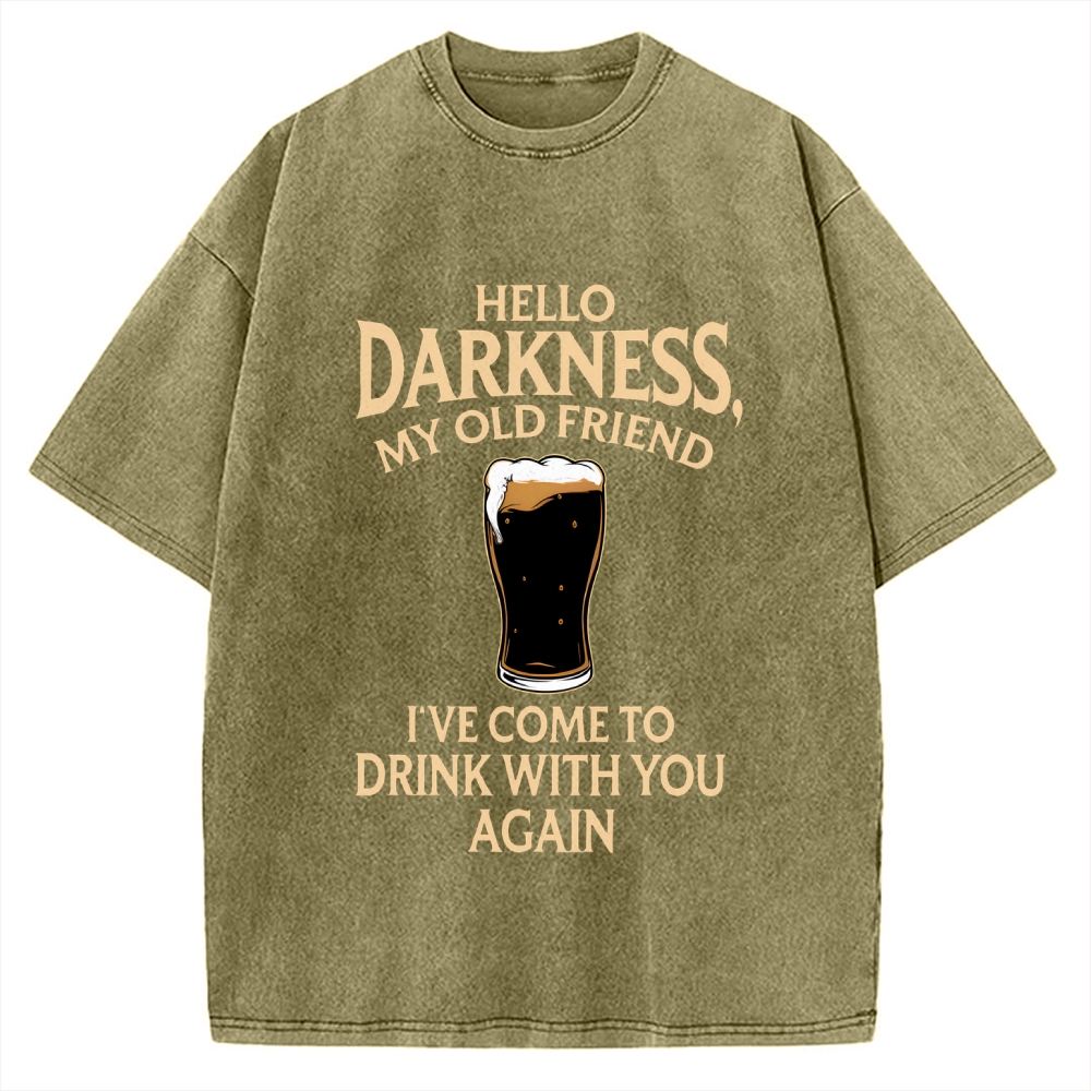 Hello Darkness Funny Vintage Washed T-shirt