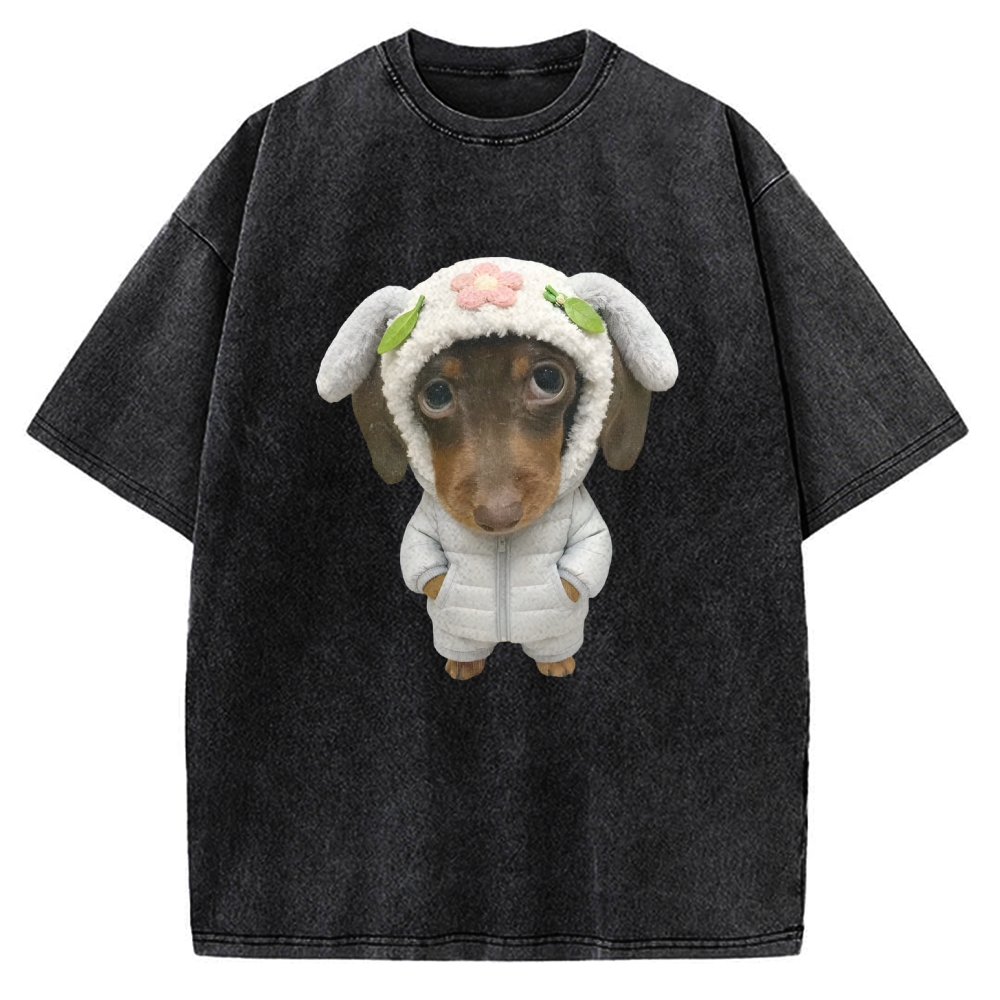 Funny Dog Meme Vintage Washed T-shirt