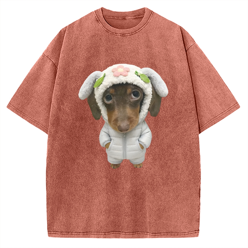 Funny Dog Meme Vintage Washed T-shirt