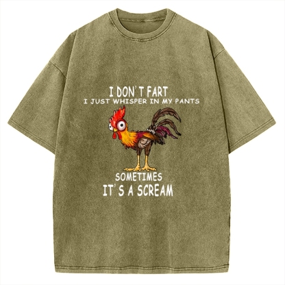 Funny Rooster Fart Meme Vintage Washed T-shirt