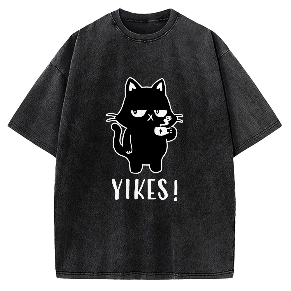 YIKES! Black Cat Vintage Washed T-shirt