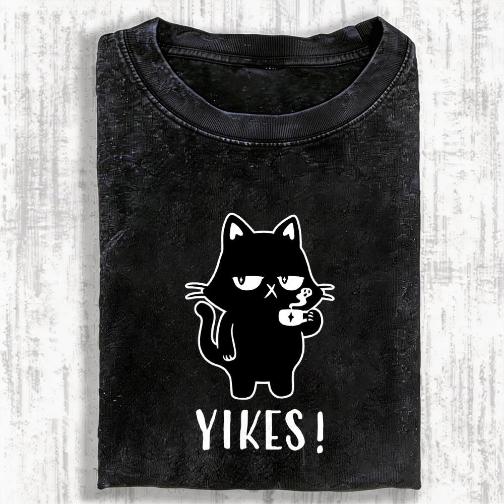 YIKES! Black Cat Vintage Washed T-shirt