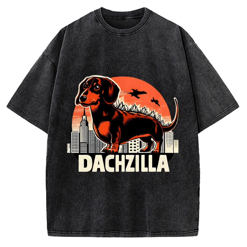 Dachzilla Dachshund Vintage Washed T-shirt