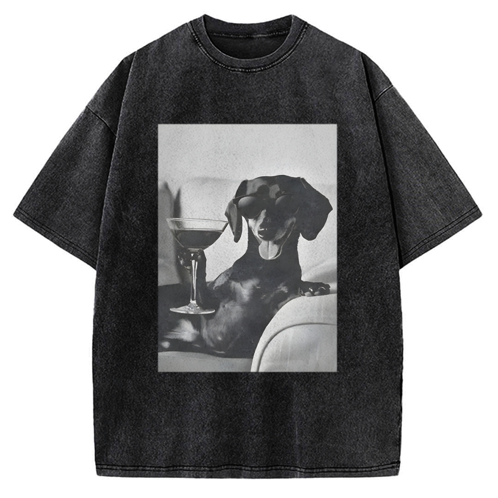 Vintage Funny Dachshund Vintage Washed T-shirt