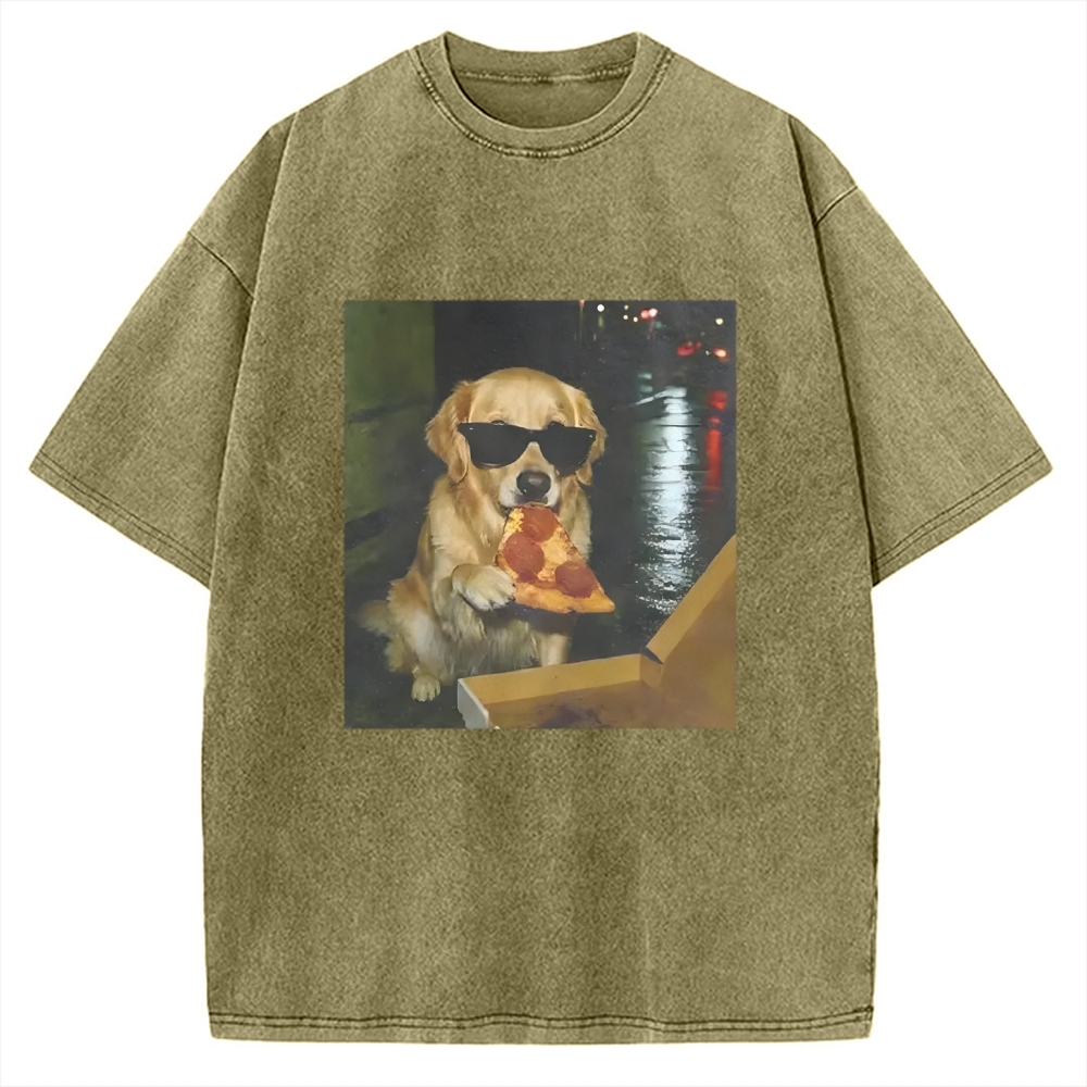 Funny Golden Retriever Meme Vintage Washed T-shirt