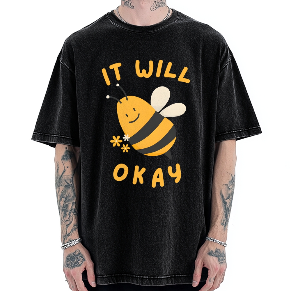 It Will Bee Okay Vintage Washed T-shirt
