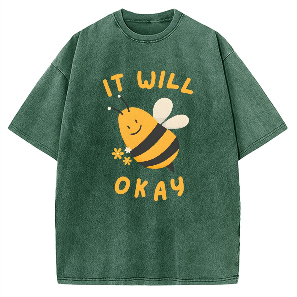 It Will Bee Okay Vintage Washed T-shirt