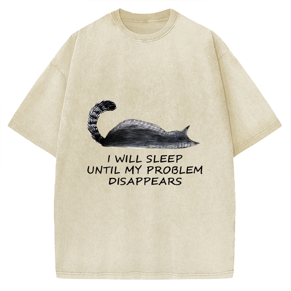 Meme Cat Nap Till World Fixes Itself  Vintage Washed T-shirt