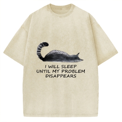 Meme Cat Nap Till World Fixes Itself  Vintage Washed T-shirt