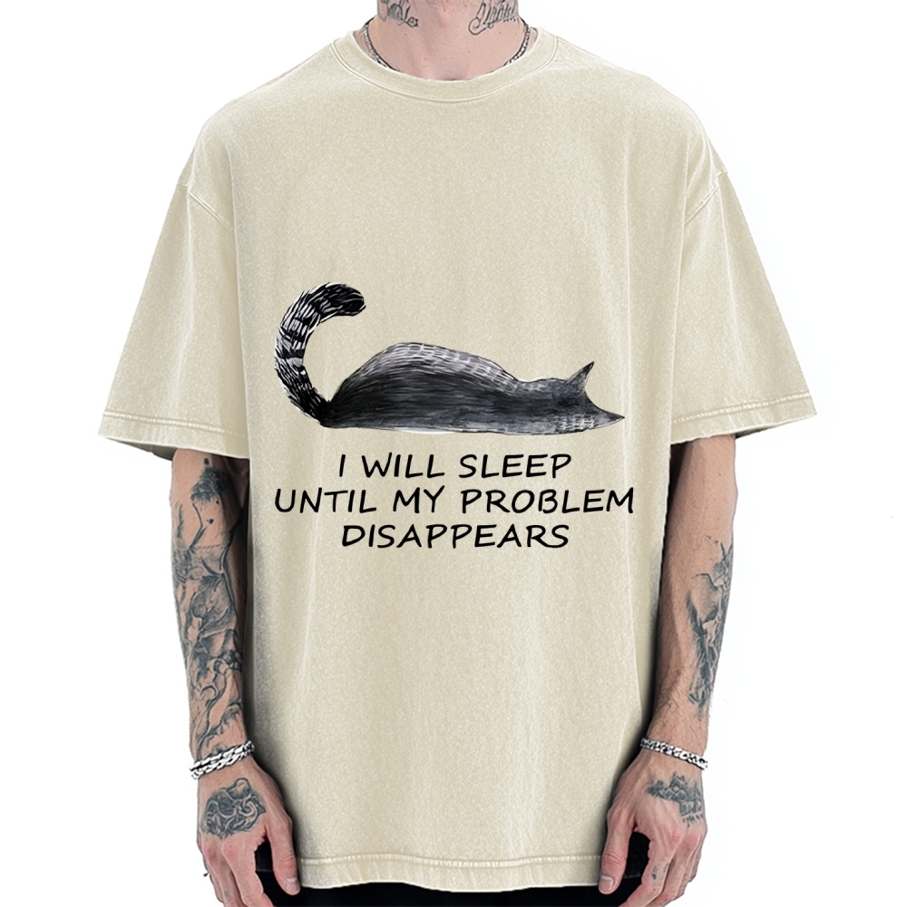 Meme Cat Nap Till World Fixes Itself  Vintage Washed T-shirt