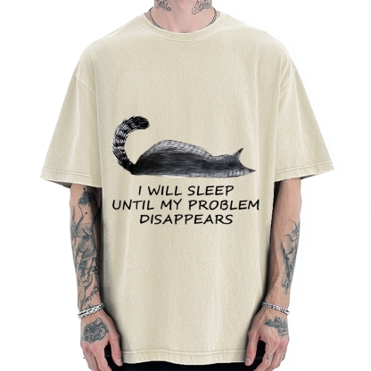 Meme Cat Nap Till World Fixes Itself  Vintage Washed T-shirt