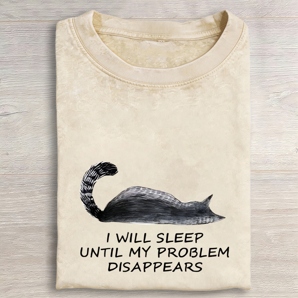 Meme Cat Nap Till World Fixes Itself  Vintage Washed T-shirt