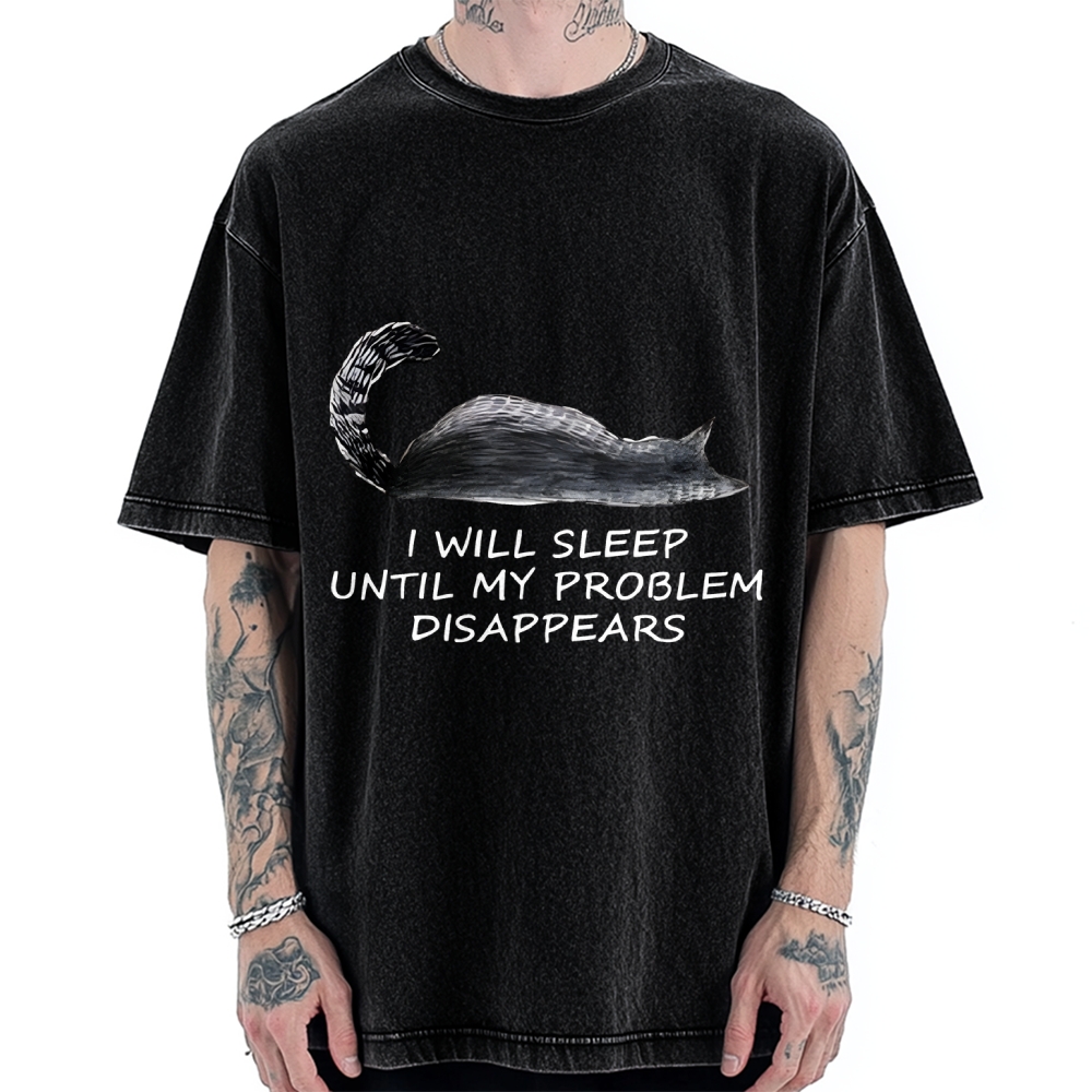 Meme Cat Nap Till World Fixes Itself  Vintage Washed T-shirt
