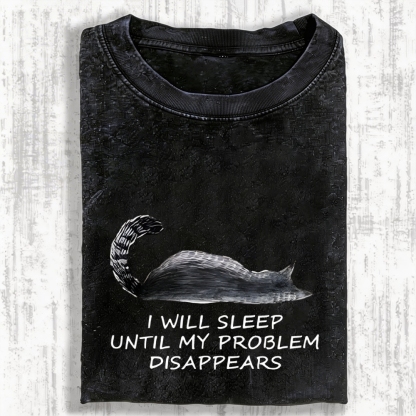 Meme Cat Nap Till World Fixes Itself  Vintage Washed T-shirt