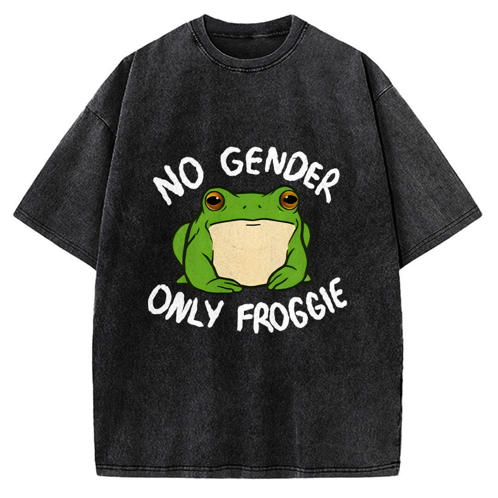 Funny Frog Declares Identity Freedom Vintage Washed T-shirt