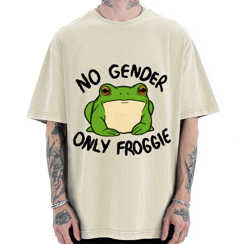 Funny Frog Declares Identity Freedom Vintage Washed T-shirt