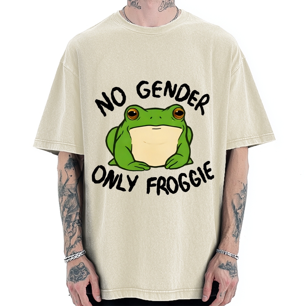 Funny Frog Declares Identity Freedom Vintage Washed T-shirt
