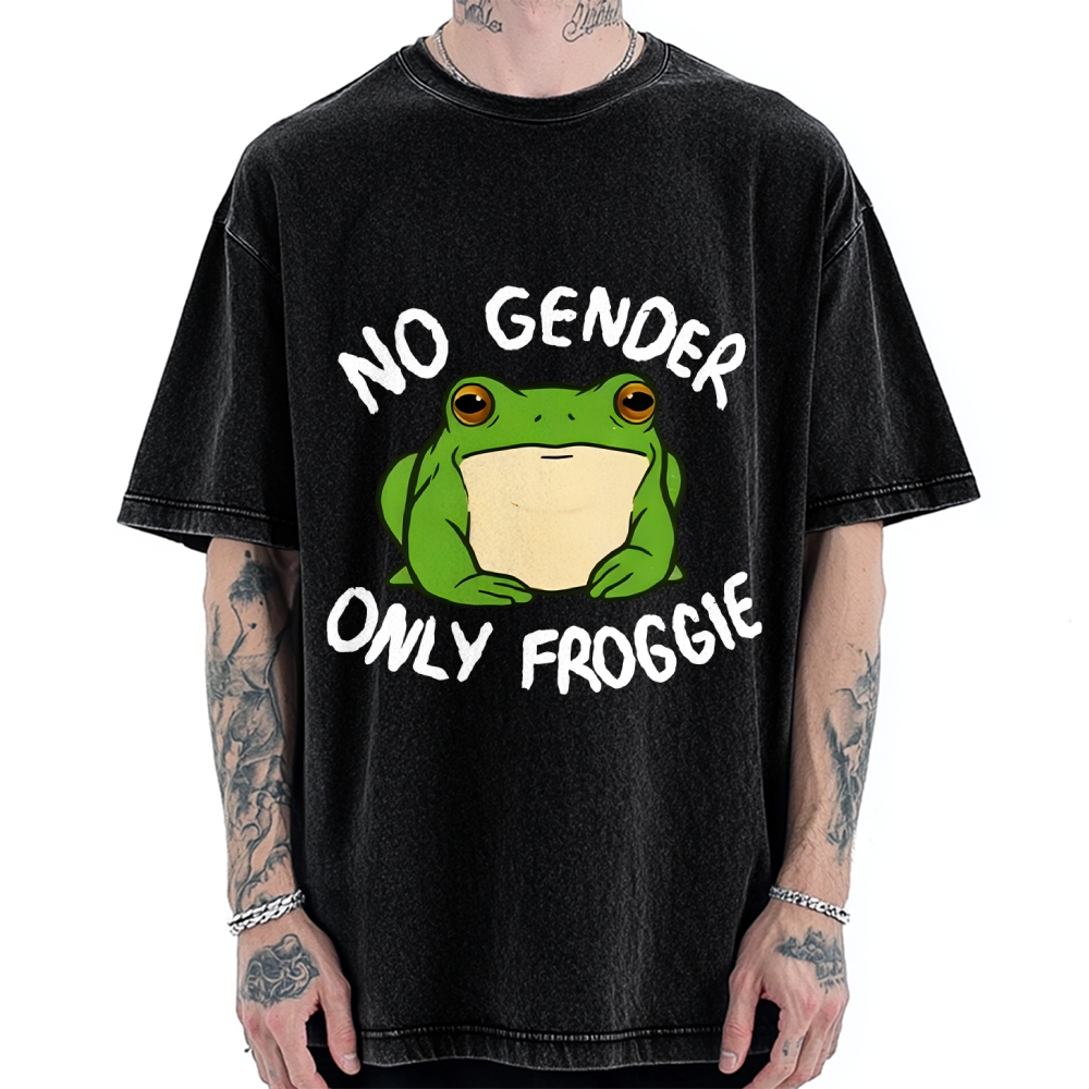 Funny Frog Declares Identity Freedom Vintage Washed T-shirt