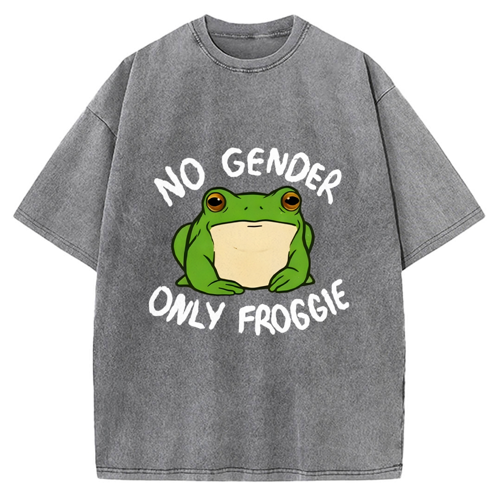 Funny Frog Declares Identity Freedom Vintage Washed T-shirt