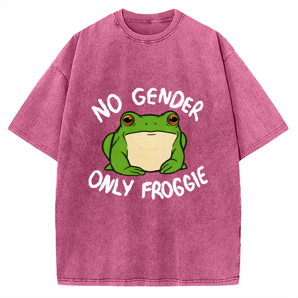 Funny Frog Declares Identity Freedom Vintage Washed T-shirt