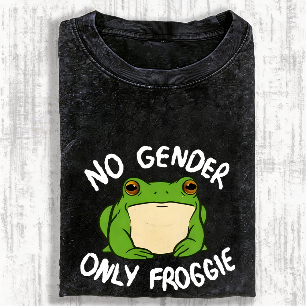 Funny Frog Declares Identity Freedom Vintage Washed T-shirt