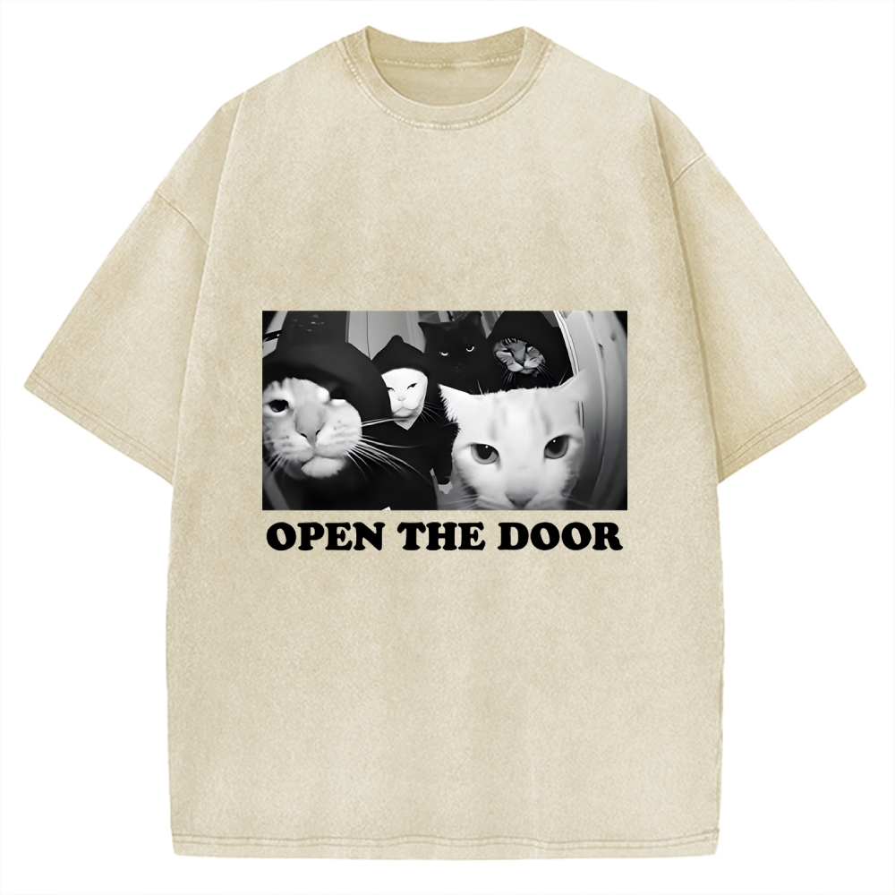Funny Cat Gang Meme Vintage Washed T-shirt