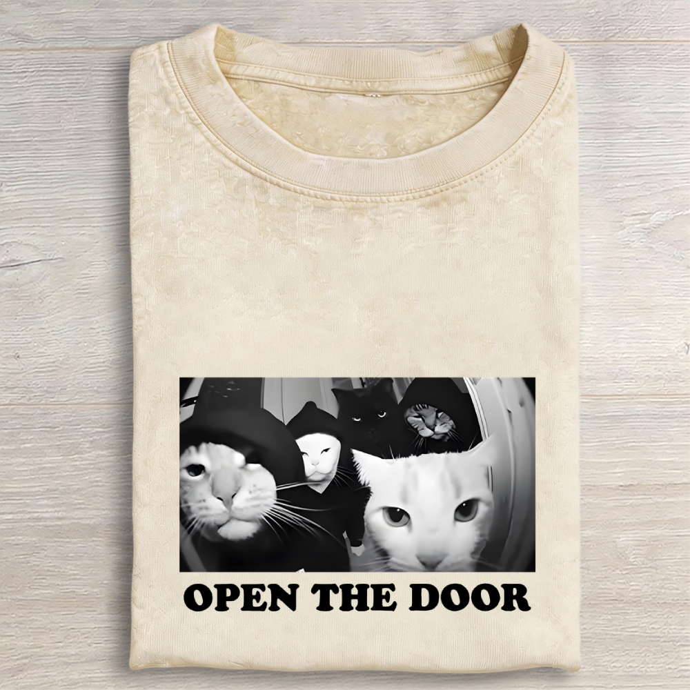 Funny Cat Gang Meme Vintage Washed T-shirt