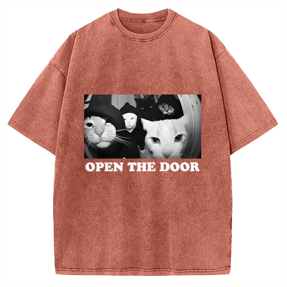 Funny Cat Gang Meme Vintage Washed T-shirt