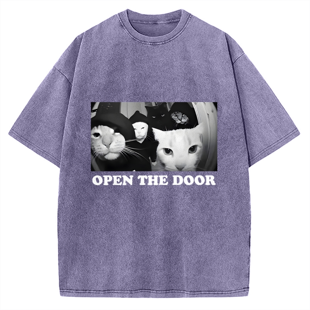 Funny Cat Gang Meme Vintage Washed T-shirt