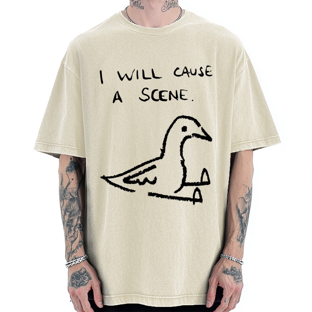 Pigeon Cause Trouble Meme Vintage Washed T-shirt