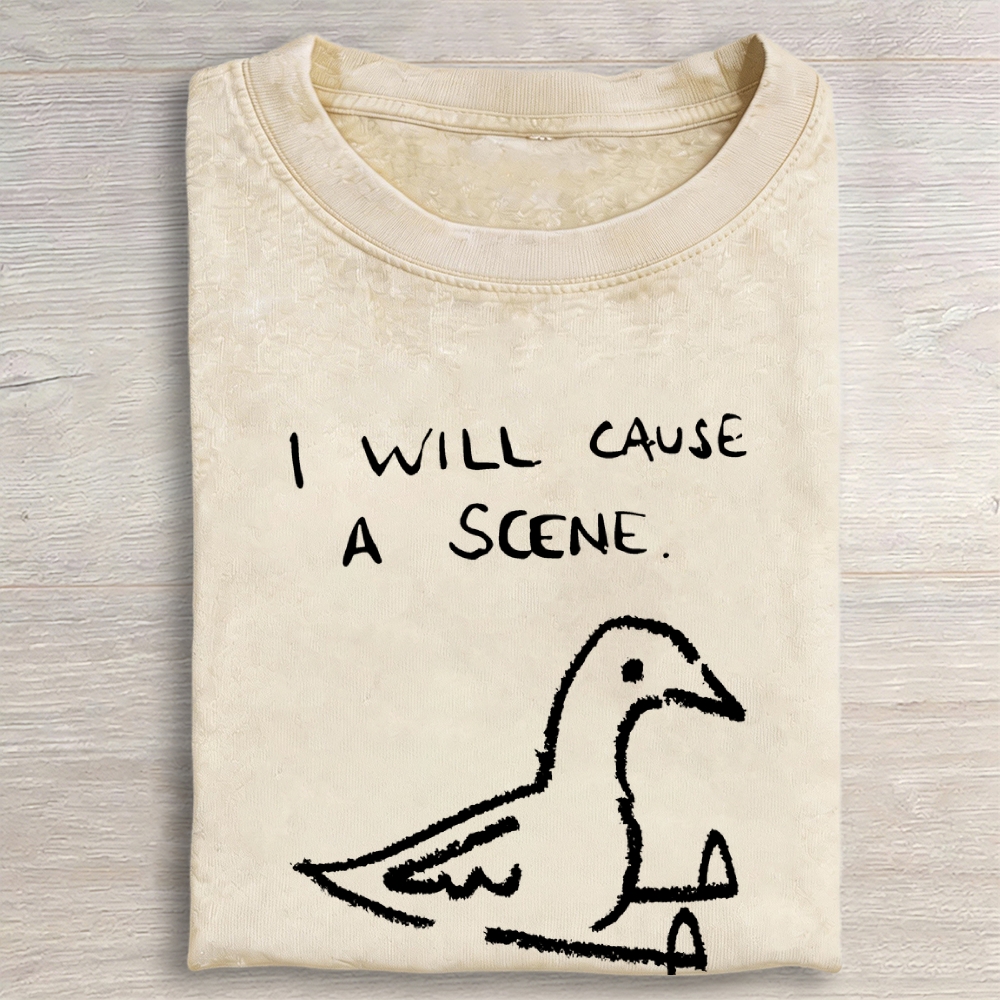 Pigeon Cause Trouble Meme Vintage Washed T-shirt