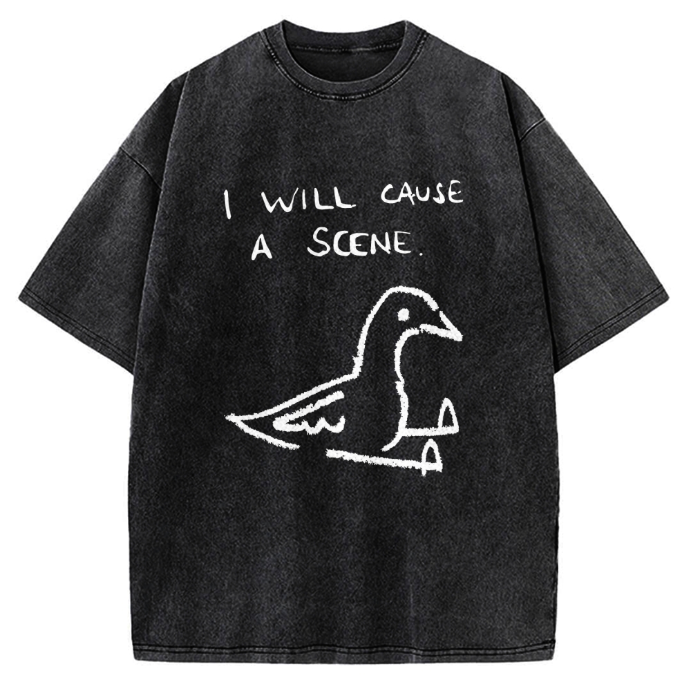 Pigeon Cause Trouble Meme Vintage Washed T-shirt